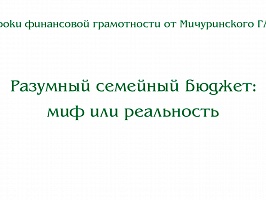 Кириллова С.С. Разумный семейный бюджет: миф или реальность